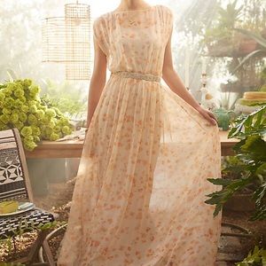 Anthropologie Paper Crown Peach Blossom Maxi